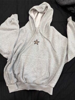 Light Gray Star Patch Hoodie